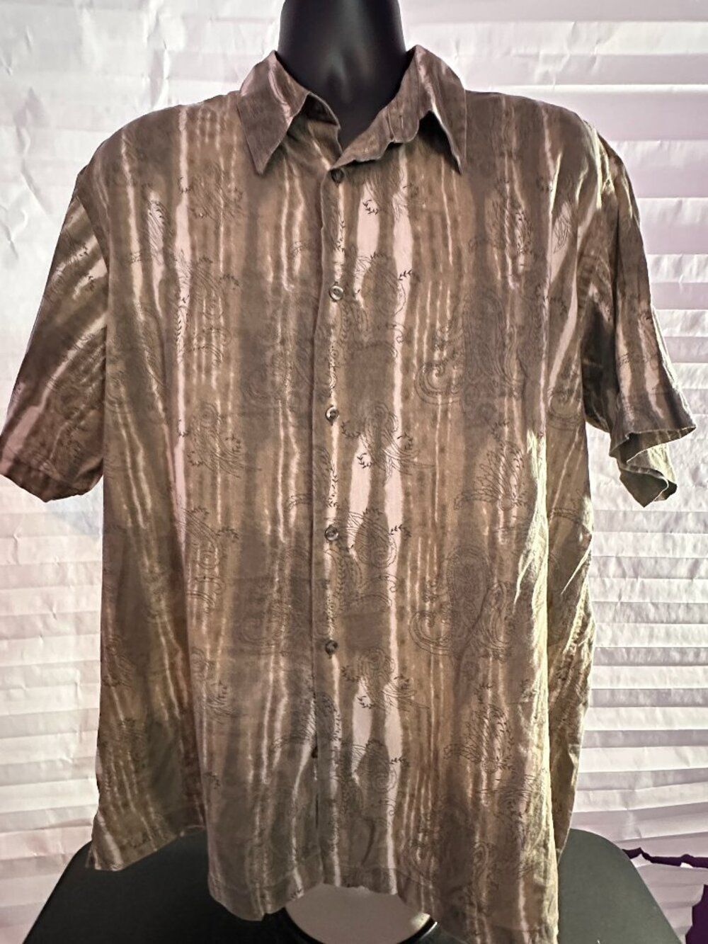 Alfani Men's Brown Button Up Shirt Size XL Classic Fit